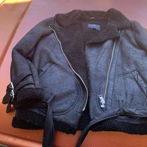 American Eagle Moto Sherpa Coat